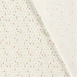 Baumwollpopeline Foliendruck Mini Weihnachten - creme/gold