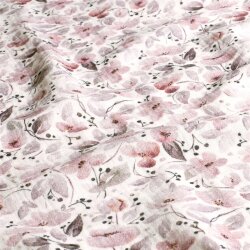 Musselin Digital schöne Blumen - creme