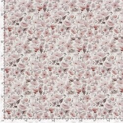 Musselin Digital schöne Blumen - creme