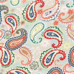 Bambus Popeline buntes Paisley - hellbeige
