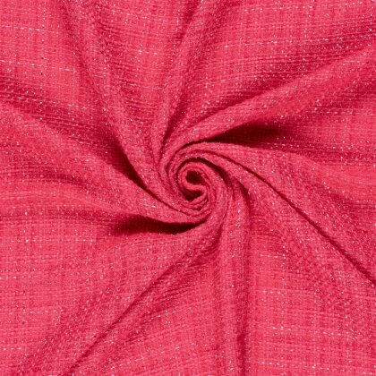 Polyesterstoff Jacquard Grob Gewebt Lurex - pink