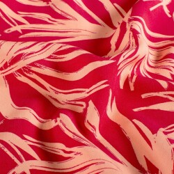 Viskose Popeline Palmenblätter - pink