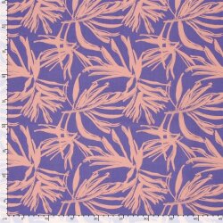 Viskose Popeline Palmenblätter - lavendel