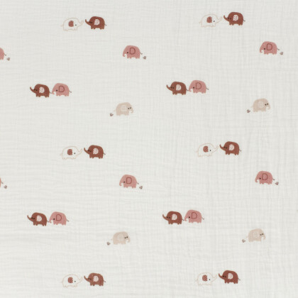 Musselin rosa Elefanten - creme