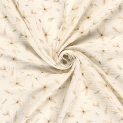 Musselin BIO~Organic Digital Blumenwind - creme