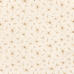 Musselin BIO~Organic Digital Blumenwind - creme