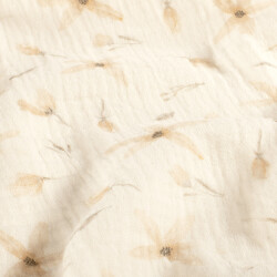Musselin BIO~Organic Digital Blumenwind - creme