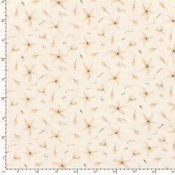 Musselin BIO~Organic Digital Blumenwind - creme