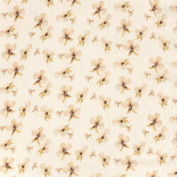 Musselin BIO~Organic Digital schöne Blumen - creme