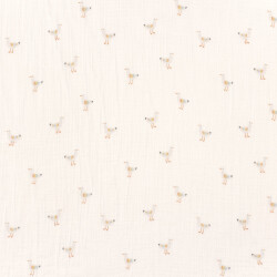 Musselin Digital bunte Möwen - creme