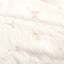 Musselin Digital bunte Möwen - creme
