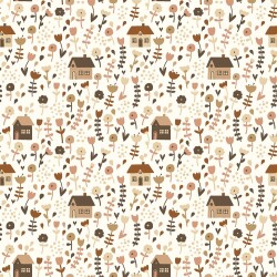 Baumwolljersey Digital Blumenhaus - creme