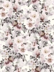 Rippenjersey Digital romantische Blumen - creme