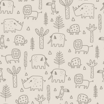 Stretch Frottee lustige Safari - hellbeige