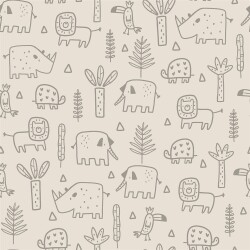 Stretch Frottee lustige Safari - hellbeige