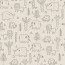 Stretch Frottee lustige Safari - hellbeige
