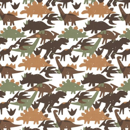 Baumwolljersey Dinos - cremeweiss