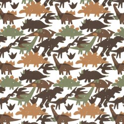 Baumwolljersey Dinos - cremeweiss