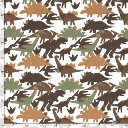 Baumwolljersey Dinos - cremeweiss