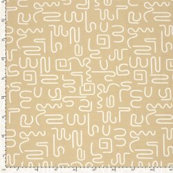 Baumwolljersey wilde Linien - beige