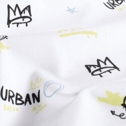 Baumwolljersey Graffiti Text - weiss
