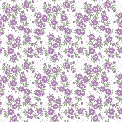 Baumwollpopeline Blume Moni - lavendel
