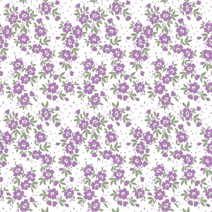 Baumwollpopeline Blume Moni - lavendel