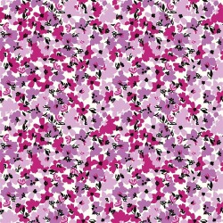 Baumwollpopeline Blumen - fuchsia