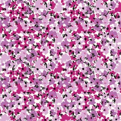 Baumwollpopeline Blumen - fuchsia