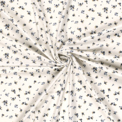 Funktions und Badeanzugstoff Recycled LSF50 blaue Blümchen - creme