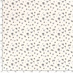 Funktions und Badeanzugstoff Recycled LSF50 blaue Blümchen - creme