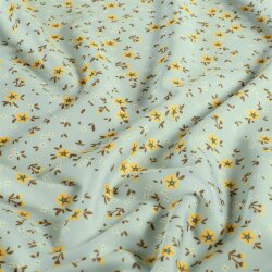 Funktions und Badeanzugstoff Recycled LSF50 gelbe Blümchen - hellmint
