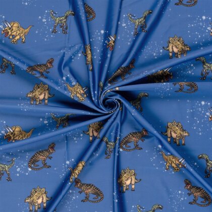 Funktions und Badeanzugstoff Recycled LSF50 Dinos - indigo