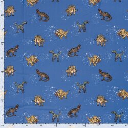 Funktions und Badeanzugstoff Recycled LSF50 Dinos - indigo