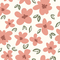 French Terry große Blüten - creme