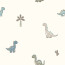 Baumwolljersey süsse Dinos - creme