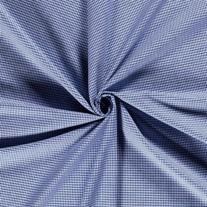 Baumwollpopeline garngefärbt Vichy Karo 2mm - royalblau