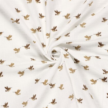 Musselin kleine Kolibris - creme