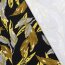 Romanit Jersey "Punta di Roma" Blätter - schwarz/senf