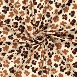 Funktions und Badeanzugstoff Recycled LSF50 Leopunkte - ziegelrot