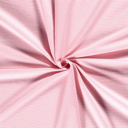 Baumwollpopeline garngefärbt Vichy Karo 2mm - rosa