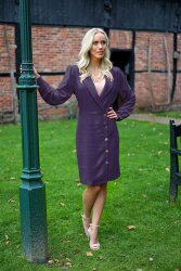 Leinen *Marie* Uni - aubergine