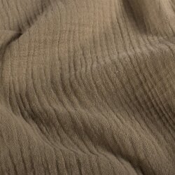 Musselin Uni *Marie* - dunkel beige