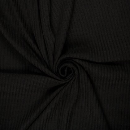 Rippenjersey *Lara* Uni - schwarz