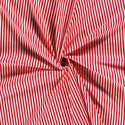 Baumwollpopeline Streifen 5mm - rot