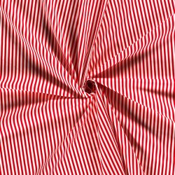 Baumwollpopeline Streifen 5mm - rot