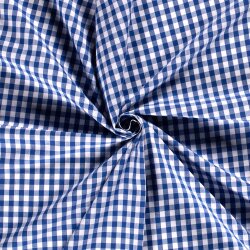 Baumwollpopeline garngefärbt - Vichy Karo 10mm royalblau