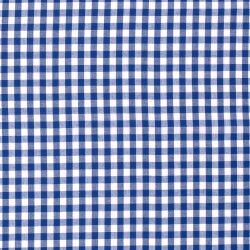 Baumwollpopeline garngefärbt - Vichy Karo 10mm royalblau
