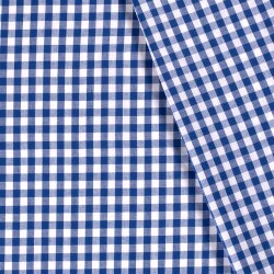 Baumwollpopeline garngefärbt - Vichy Karo 10mm royalblau