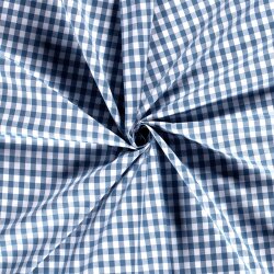 Baumwollpopeline garngefärbt - Vichy Karo 10mm jeansblau